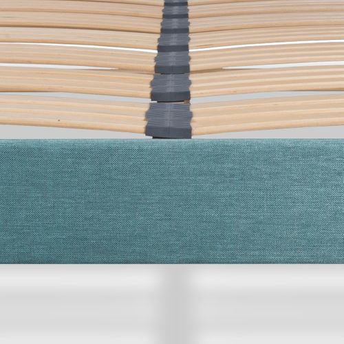 Sommier à Lattes En Bois Lumière 90x190 Cm Coloris Vert D'eau Livré En Kit