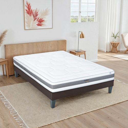 Ensemble Sublime 90x200 Cm Matelas Mousse + Sommier Bois