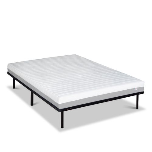 Ensemble Matelas Mousse 140x200 Cm VENUS Epaisseur 12 cm + Sommier Métal