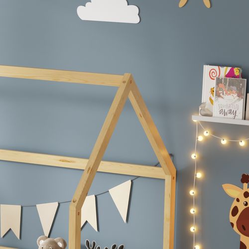 Lit Cabane Avec Barrière Tchoupi 90x190 Cm (matelas Non Inclus)  - Bois Naturel