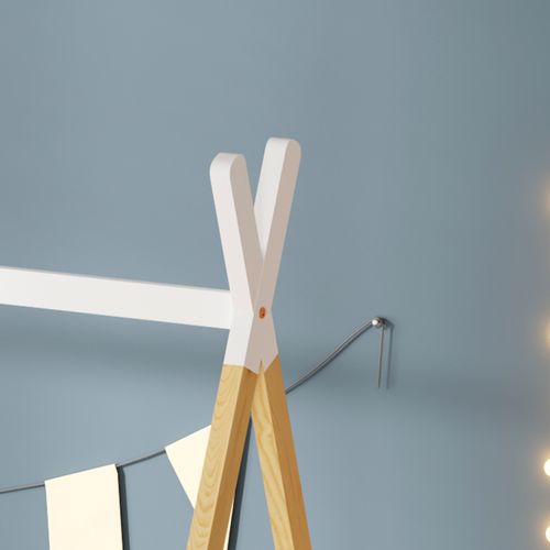 Lit Tipi Indy 90x190 Cm (matelas Non Inclus) - Blanc Et Bois