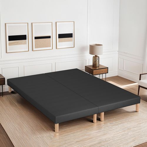 Jeu De 2 Sommiers Tapissiers Capucine 2x90x200 Ep. 13 Cm Gris  (pieds Inclus)