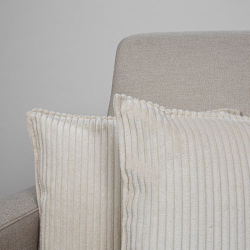 Lot De 2 Coussins Velours Côtelé Malo 40x40cm Coloris Beige