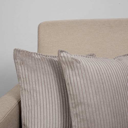 Lot De 4 Coussins Velours Côtelé Malo 40x40cm Coloris Gris Clair