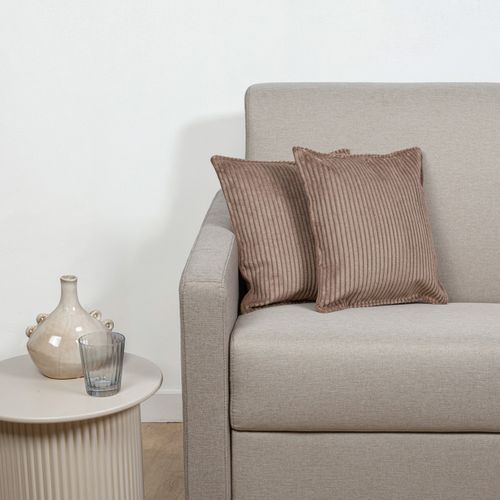 Lot De 6 Coussins Velours Côtelé Malo 40x40cm Coloris Marron