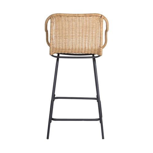 Lot De Chaises D'ilot Et Bar Moorea En Métal Et Assise En Rotin 65cm