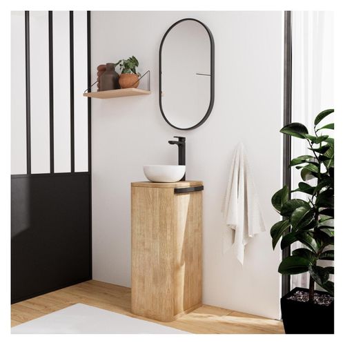 Colonne De Salle De Bain Sur Pieds Chêne Nesto 145cm Porte Cannage