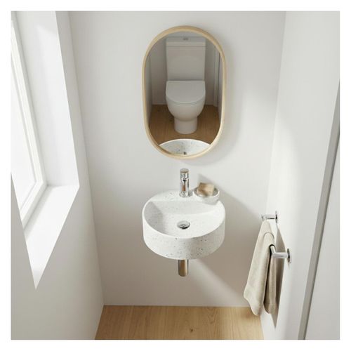 Vasque Lave-mains Izia à Suspendre Ronde En Terrazzo 30cm