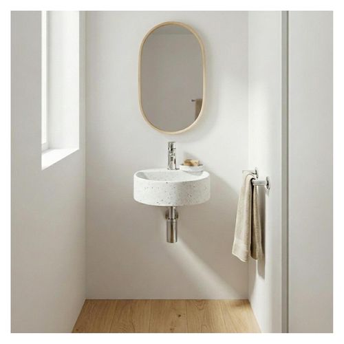 Vasque Lave-mains Izia à Suspendre Ronde En Terrazzo 30cm