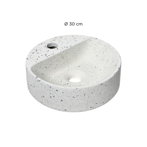 Vasque Lave-mains Izia à Suspendre Ronde En Terrazzo 30cm