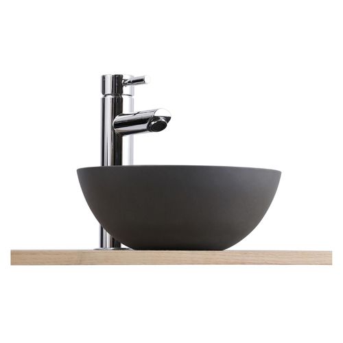Vasque Lave-mains à Poser Ronde En Béton Gris 26cm
