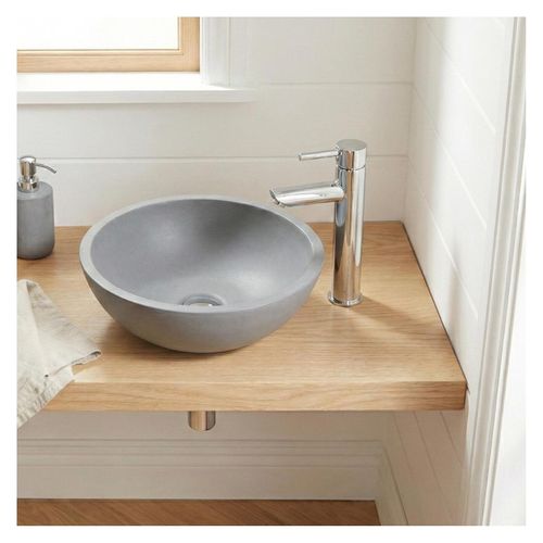 Vasque Lave-mains à Poser Ronde En Béton Gris 26cm