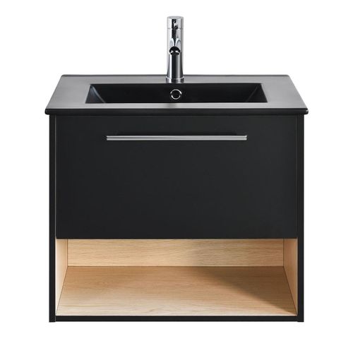 Meuble Simple Vasque Noir 61cm Nika