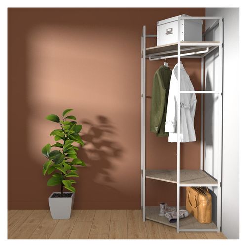 Portant Vêtements D'angle June En Bois Et Métal 70x200cm