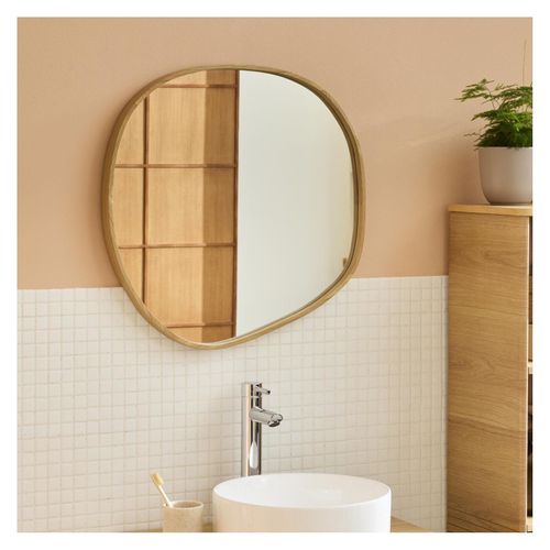 Miroir Galet Chêne Leonie 60x60cm