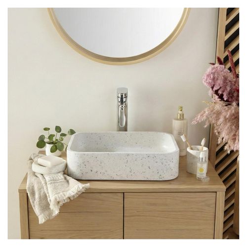 Vasque à Poser Rectangulaire En Terrazzo 45x38cm