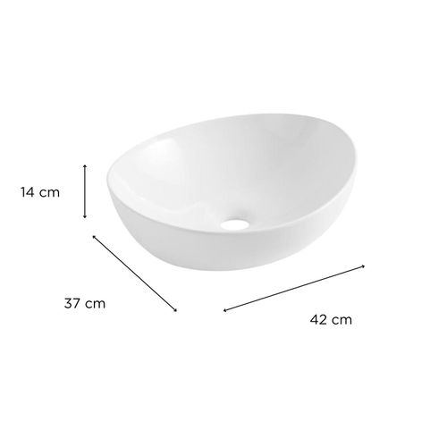Vasque à Poser Ovale En Céramique 42x37cm Anna