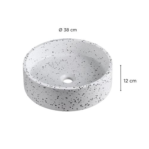 Vasque à Poser Ronde En Terrazzo 38cm