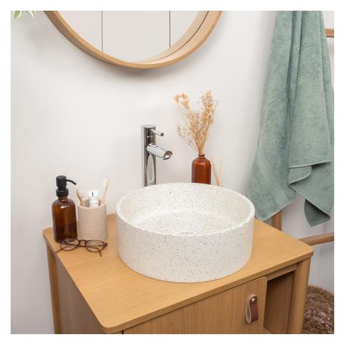 Vasque à Poser Ronde En Terrazzo 36cm