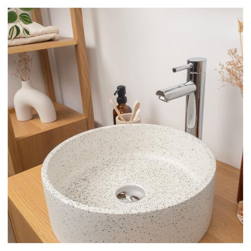 Vasque à Poser Ronde En Terrazzo 36cm