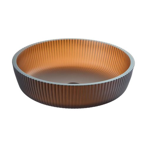 Vasque à Poser Ronde En Verre Texturé Dépoli 42cm