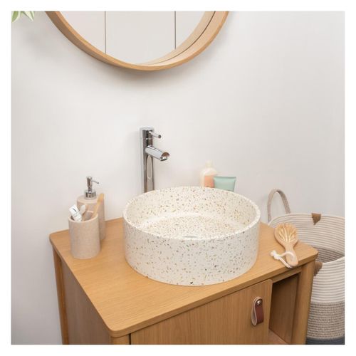 Vasque à Poser Ronde En Terrazzo 36cm