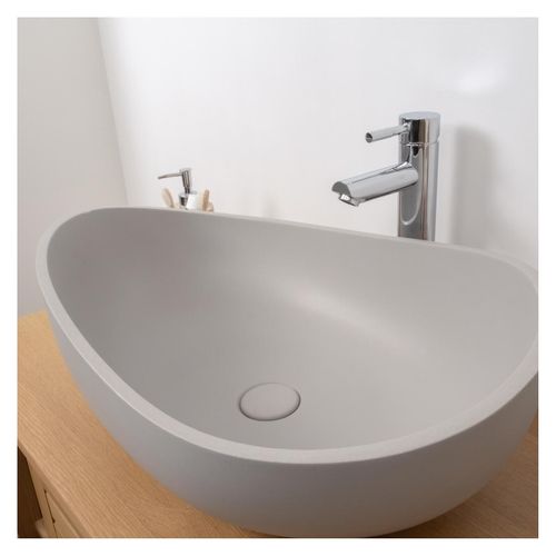 Vasque à Poser Organique En Béton Gris 57x37cm