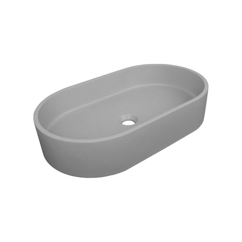 Vasque à Poser Ovale En Béton Gris 60x35cm