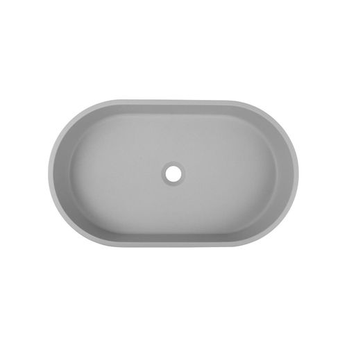 Vasque à Poser Ovale En Béton Gris 60x35cm