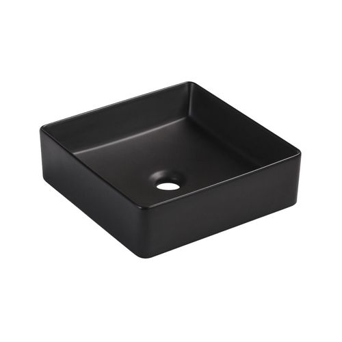 Vasque à Poser Carrée En Céramique Noire 36,5cm
