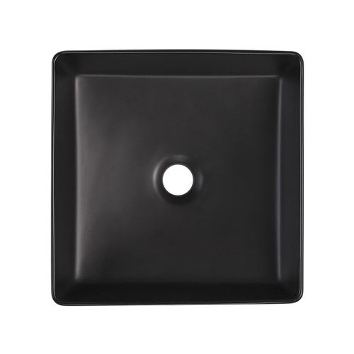 Vasque à Poser Carrée En Céramique Noire 36,5cm