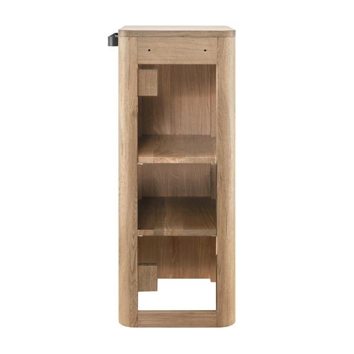 Ensemble Lave-mains Totem En Chêne Massif Vieilli Avec Vasque Ronde Tom