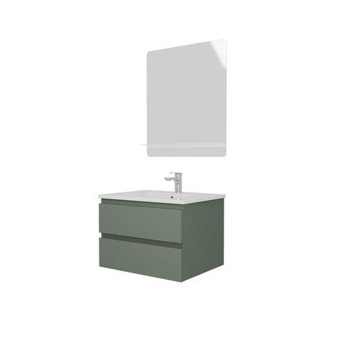 Ensemble Meuble Simple Vasque Sorrento 60 Cm + Robinet + Miroir
