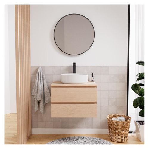 Ensemble Meuble Simple Vasque Sorrento 60 Cm + Vasque + Robinet + Miroir
