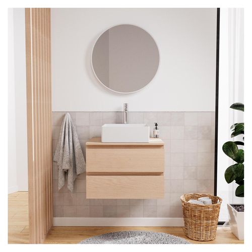Ensemble Meuble Simple Vasque Sorrento 60cm + Vasque + Robinet + Miroir