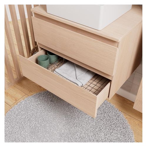 Ensemble Meuble Simple Vasque Sorrento 60cm + Vasque + Robinet + Miroir