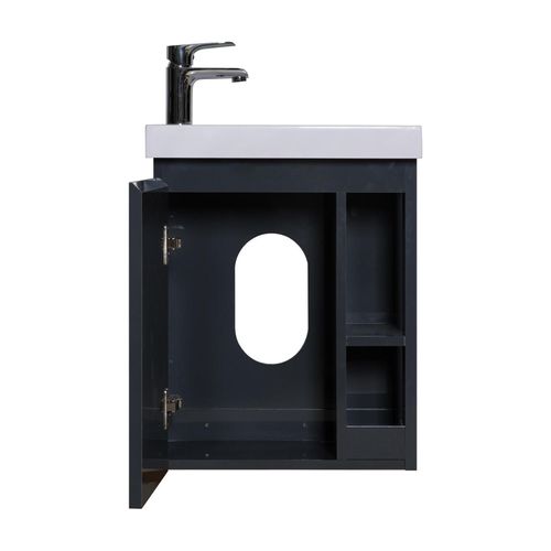 Ensemble Lave-mains Hampton Avec Rangement Latéral Avec Robinet Chromé