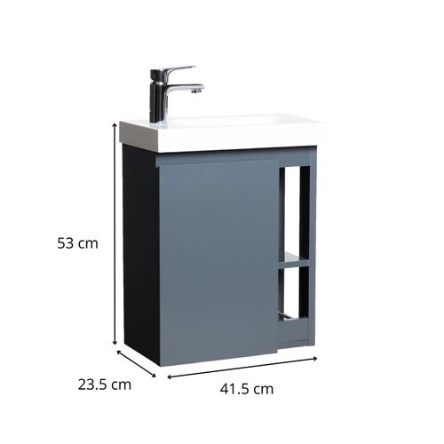 Ensemble Lave-mains Hampton Avec Rangement Latéral Avec Robinet Chromé