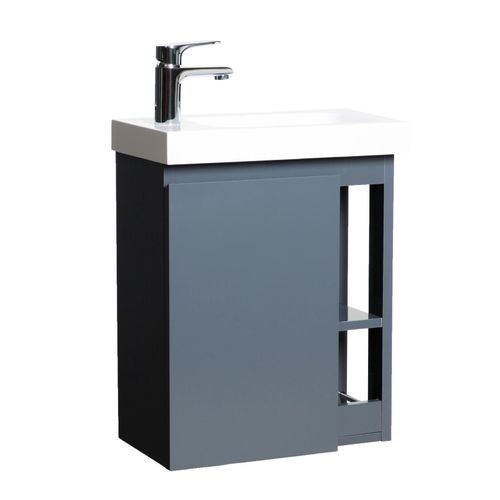 Ensemble Lave-mains Hampton Avec Rangement Latéral Avec Robinet Chromé