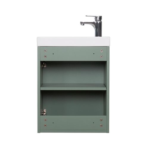 Meuble Lave-mains Lisa + Robinet Noir + Miroir Ovale