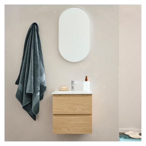Ensemble Meuble Simple Vasque Sorrento 45 Cm + Robinet + Miroir
