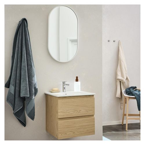 Ensemble Meuble Simple Vasque Sorrento 45 Cm + Robinet + Miroir