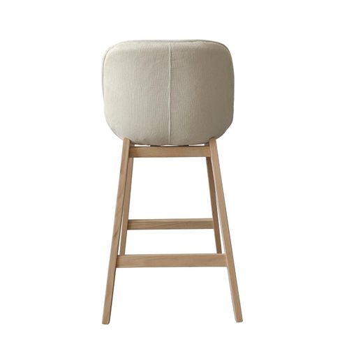 Lot De Chaises Norden De Bar En Chêne Et Tissu Velours Côtelé H65cm