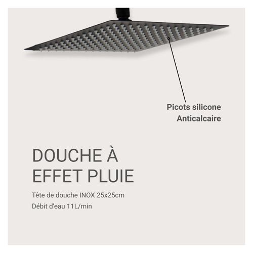 Tête De Douche Noire Carrée Veyla