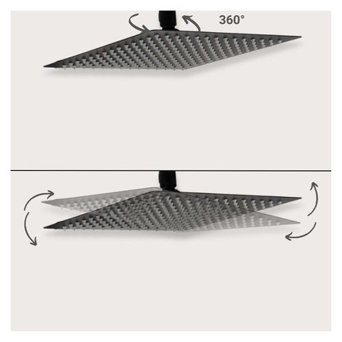 Tête De Douche Noire Carrée Veyla