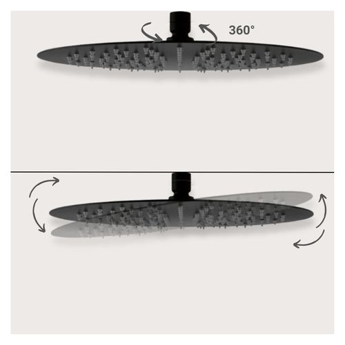 Tête De Douche Ronde En Abs Noire Nera