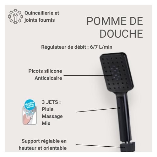 Colonne De Douche Carrée En Inox Mork