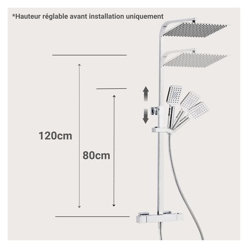 Colonne De Douche Carrée En Inox Mork
