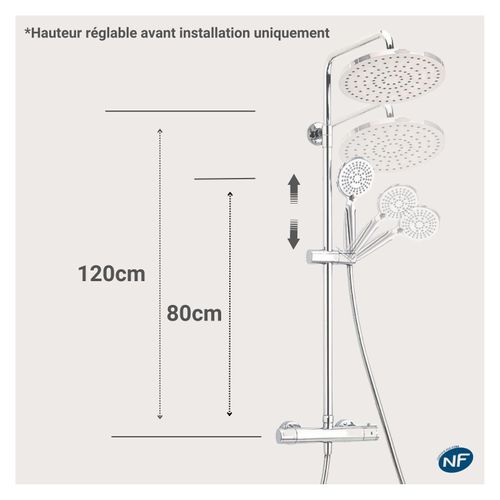 Colonne De Douche Ronde Chromée Ishka