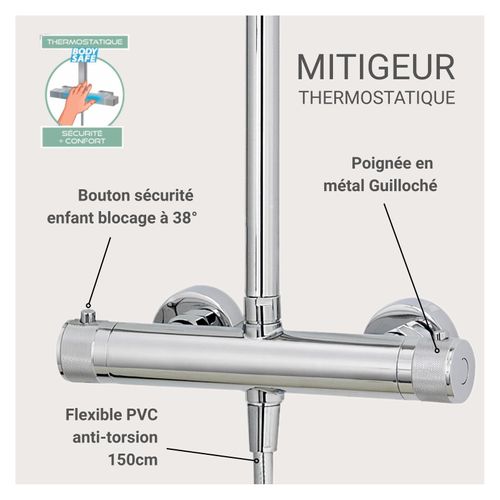 Colonne De Douche Ronde En Inox Bruma